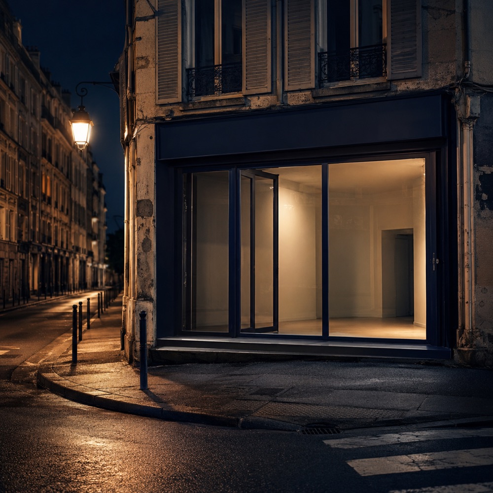 Avant : devanture de commerce sans protection